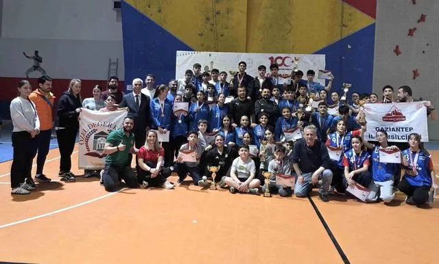 Gaziantep'te 'Okul Sporları Tırmanış Yarışması' yapıldı