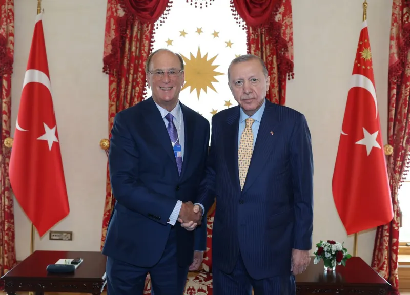 Cumhurbaşkanı Erdoğan, Dünya Ekonomik Forumu ve BlackRock Başkanı Fink'i Toplantıda Ağırladı