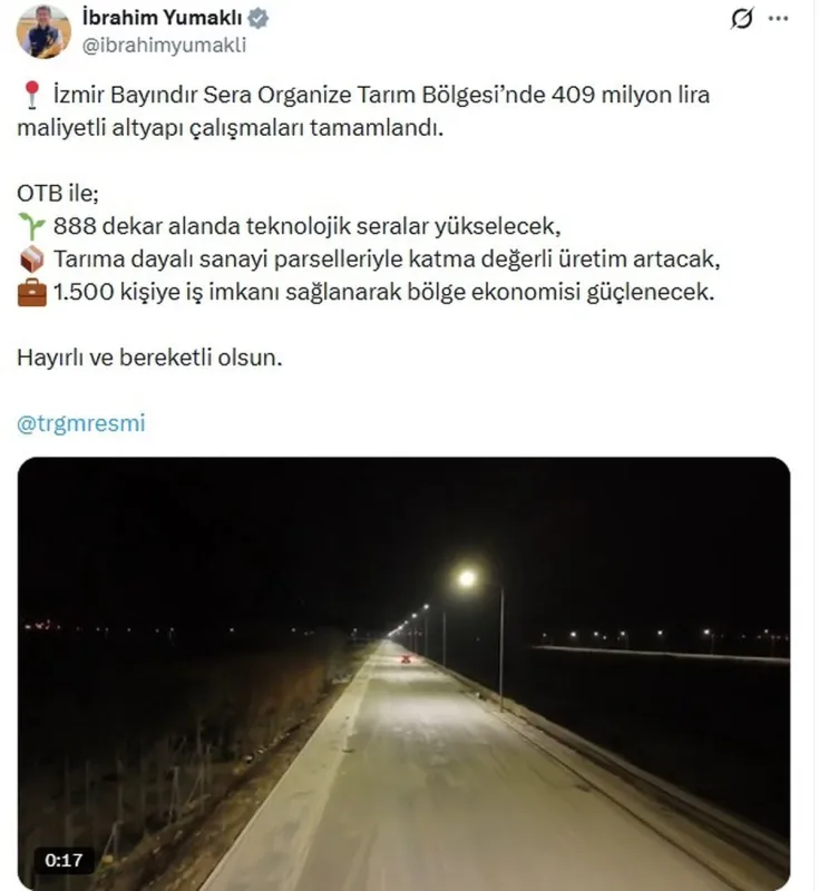 Tarım ve Orman Bakanı İzmir'de Yeni Yatırım Hamlesini Açıkladı