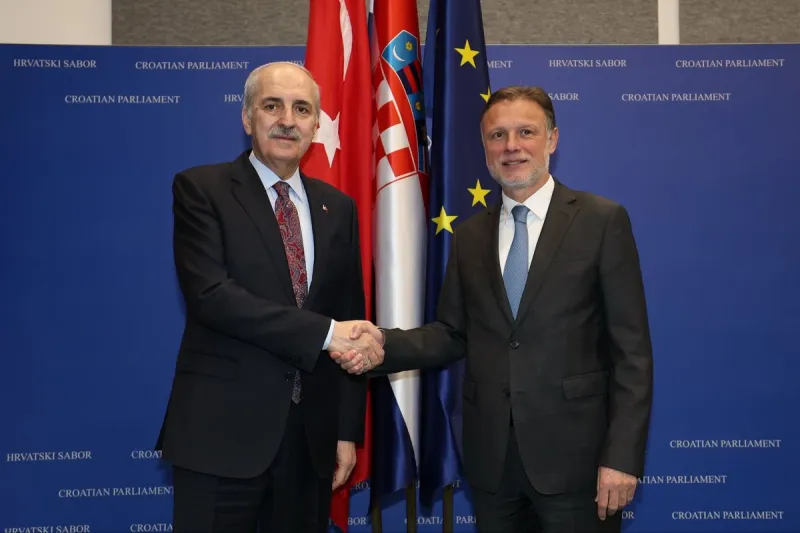 TBMM Başkanı Kurtulmuş, Hırvatistan Meclis Başkanı Jandrokovic ile bir araya geldi