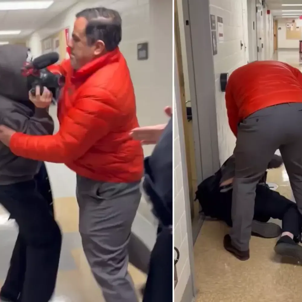 Profesöre bak sen! Belgesel çeken gazeteciyi böyle darbetti