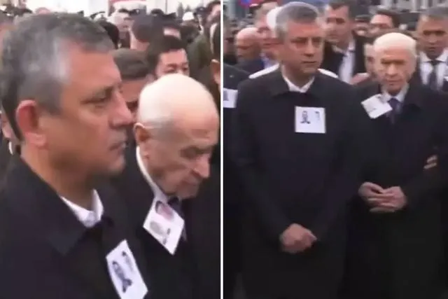Şehit cenazesi töreninde siyasi liderlerin bir araya gelmesi