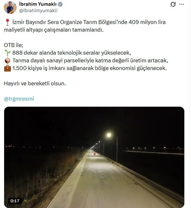 Tarım ve Orman Bakanı İzmir'de Yeni Yatırım Hamlesini Açıkladı